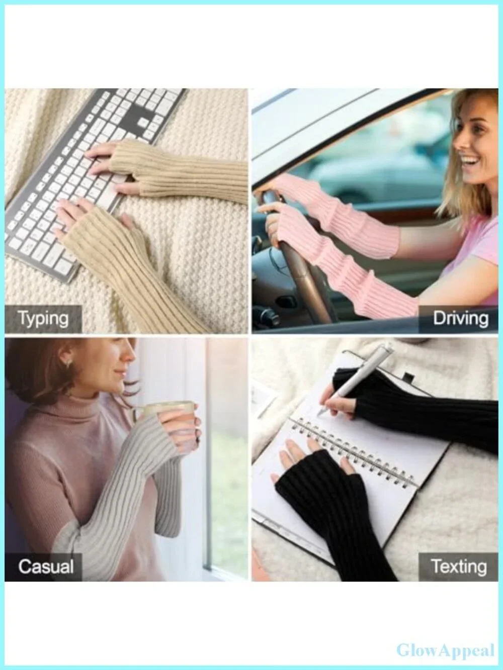 Cashmere Blend Fingerless Arm Warmers Long Sleeve Gloves Y2K